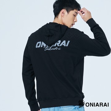 【結帳再88折㊙】極致工藝文字LOGO連帽長TEE - BLUE WAY 鬼洗い