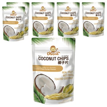 Crispconut 猴子 椰子脆片 榴槤味  40g  6包