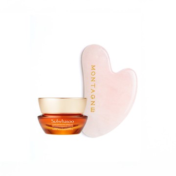 【Montagne】粉晶呵護套組｜粉水晶刮痧板＋雪花秀彈力眼霜_廠商直送