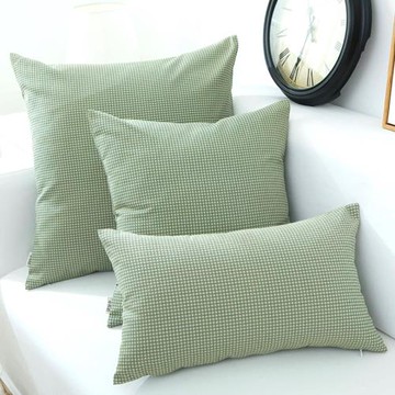 美式田園森系格子抱枕大靠墊沙發辦公室午睡腰靠枕套靠包汽車靠背