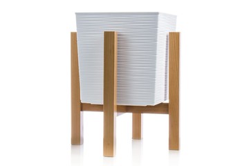 中世紀現代植物架室內 25-40 公分（10-16 吋）高木質家居裝飾