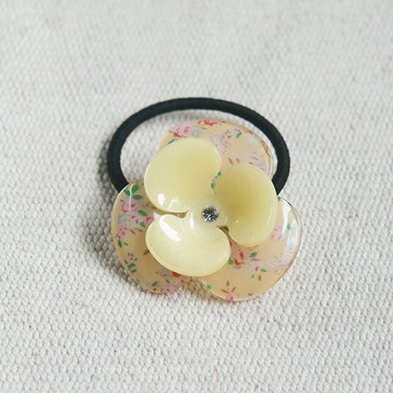 花夏,三瓣花,髮束,髮圈-黃