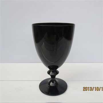 歐式奢華家用中古黑色單珠水晶玻璃高腳紅酒果汁杯柜裝飾擺設