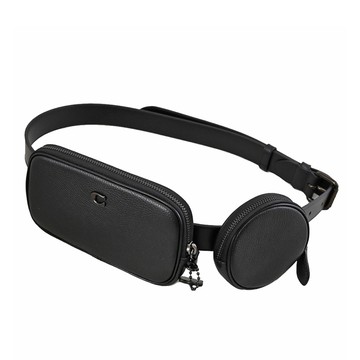 COACH CR749 經典二合一附零錢袋斜背胸口包/小腰包.黑