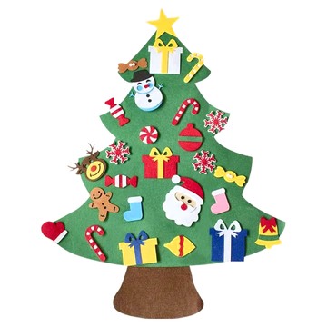 QiMart DIY毛氈布掛牆聖誕樹  100 x 70cm  純色聖誕樹  1個