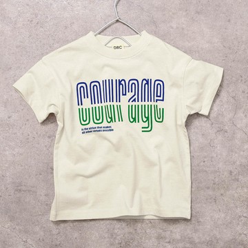 日本 BRANSHES - 100%棉 街頭印花短袖上衣-courage-米白