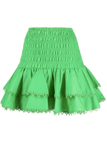 Charo Ruiz Ibiza - Gladi ruffled cotton-blend miniskirt - women - Polyester/Cotton - L - Green