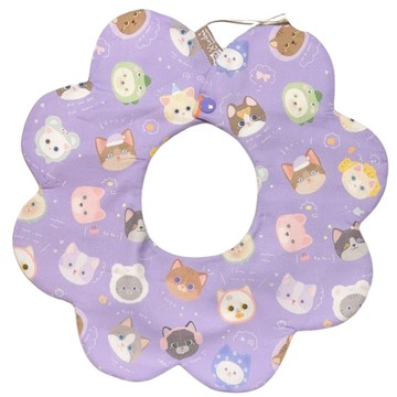 AGAPE雅家倍 - 【職人手作系列】吃不髒口水兜-貓貓大家族紫(花兜)