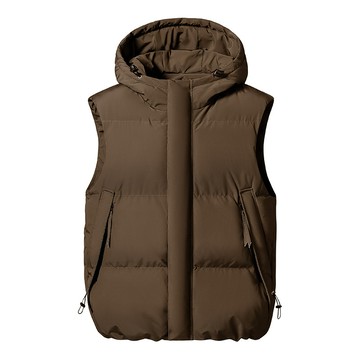 【HOT 本舖】男装2025新款主推連帽馬甲男休閒情侶馬甲男士春秋新款無袖馬甲男立領時尚純色韓版運動外套棉衣馬甲