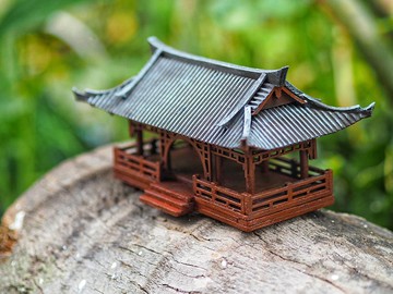 中日亭模型、中式駕駛室模型、家居及園林裝飾組裝卡通模型