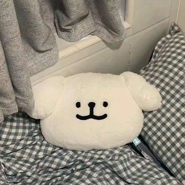 臺灣現/🎀抱枕 坐墊 靠枕可愛線條小狗毛絨玩偶抱枕枕頭牀頭陪睡娃娃女生日禮物畢業送閨蜜