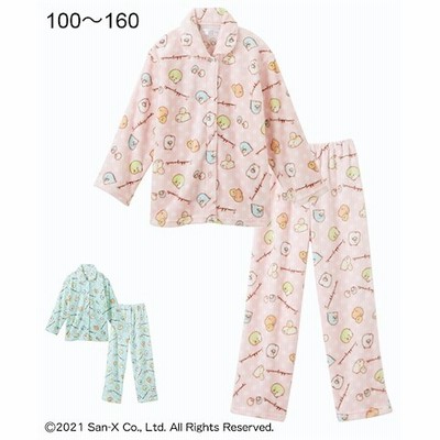 店頭在庫品 すみっコぐらし フリース長袖パジャマ 女の子 子供服 ジュニア服 超激安 子供服 子供用品 パジャマ Ozvs Me