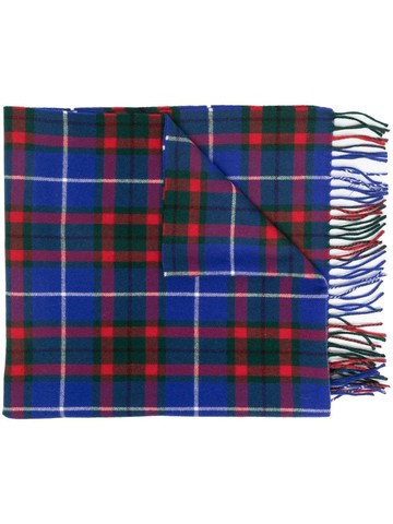 Marni - check-pattern knitted scarf - men - Wool - One Size - Blue