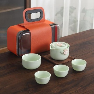 茶具套裝戶外露營陶瓷蓋碗外出快客杯小型便攜功夫旅行茶具全套