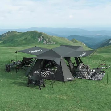 Blackdog全遮光黑膠星逐兩室四廳自動帳篷4-6人(附8支門廳桿)