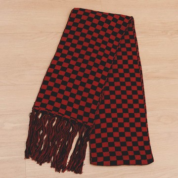 【台灣製 --冬季厚款特長小賽車格圍巾  SX53 】現貨