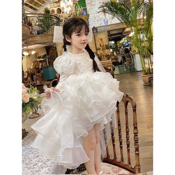 女童參加婚禮公主裙小女孩絕美獨特超好看蓬蓬裙兒童主持人連衣裙