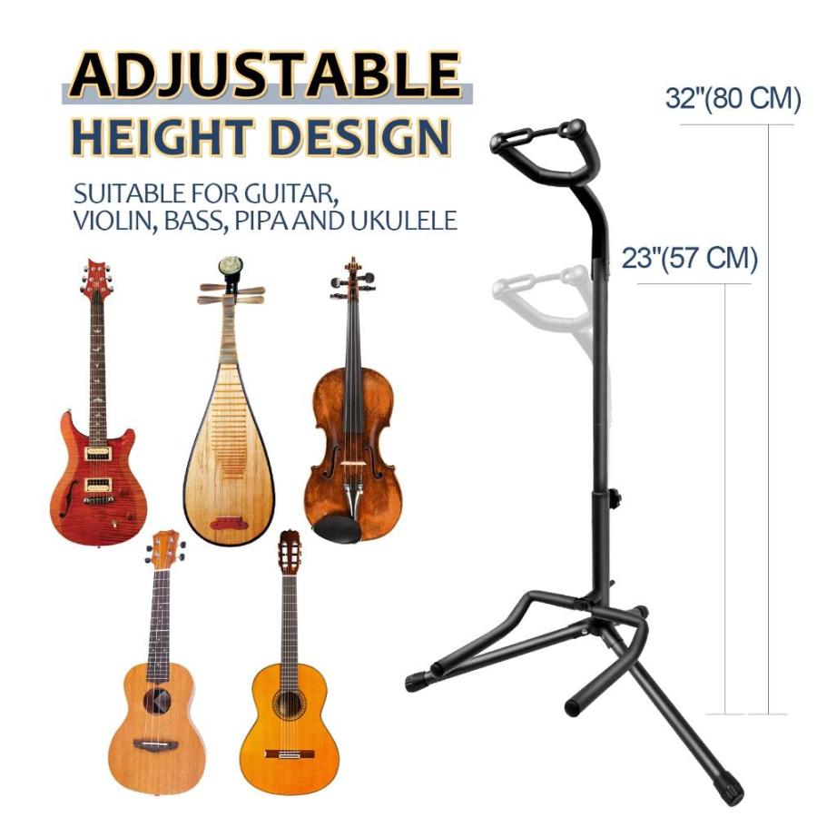 Guitar Stand with Neck Holder Rotate to Adjust Height from 22.4 to 32 Inch