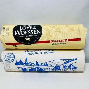 億明食品 法國農村發酵無鹽奶油1kg Maison Loyez Woessen農村 發酵無鹽奶油
