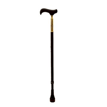 【海夫健康生活館】枴杖屋 當代藝術系列 360度 防滑避震 10段伸縮手杖 金底銀花紋 黑(C25C01)