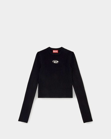 DIESEL D Logo 針織長袖上衣 - 漆黑 / S