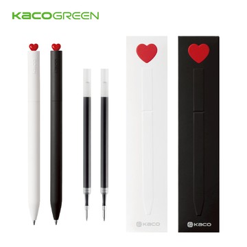 【KACO】初心0.5黑色旋轉中性筆組  黑筆 筆芯 立體愛心 旋轉式 告白 禮物 情人 高顏質 筆記 手帳*暗戀黑