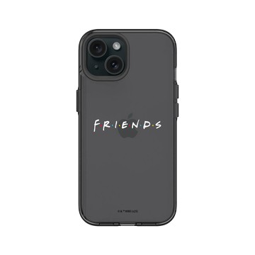 iPhone 15 Clear 酷墨灰 - Friends - 六人行Logo(白）