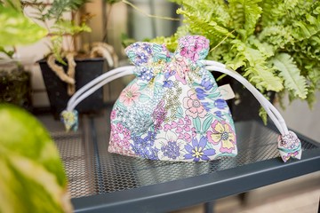 手繪花朵 束口袋 化妝品收納袋