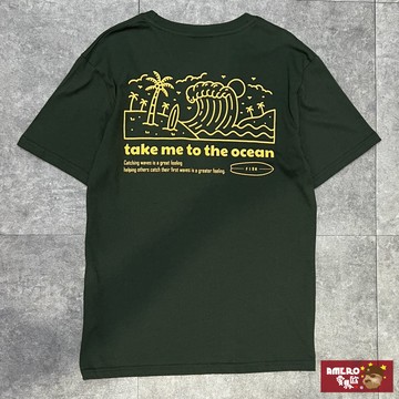 【AMERO】男裝 女裝 圓領 T恤 短袖 衝浪浪板印花 寬鬆 落肩 情侶裝