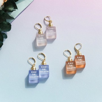 TP風磨砂香水瓶精致優雅淑女日系小仙女造型耳釘耳夾耳環1入