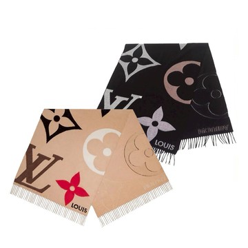 [平輸版]Louis Vuitton Ultimate Monogram LOGO羊毛圍巾(任選)真品平輸