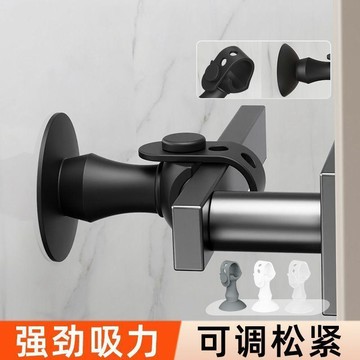 🚀隔日出🔥7.14🔥免打孔門吸 門擋器門阻器 吸盤門後固定器 門把手防撞 靜音門止 可調鬆緊 壁掛式家用浴室房門窗