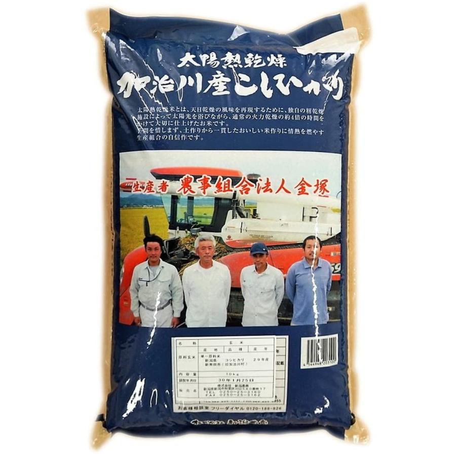 [新潟農商]  加治川産コシヒカリ 玄米 10kg 新潟 加治川 こしひかり 生産者限定 太陽熱乾燥 加治川産 おにぎり お弁当 食卓 美味しい