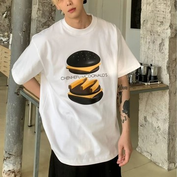 【台灣發貨】重磅純棉潮流印花短T 男裝寬鬆oversize版2026新款夏季美式復古