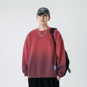 【Heart:W 新職人】現+預 純色漸層圓領上衣(上衣/百搭/長袖T)