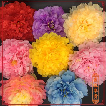 寧波銀龍戲劇古裝演出頭飾影樓貴妃娘娘頭花大牡丹花格格旗頭花