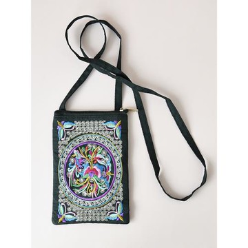 手機包女斜挎迷你小包包民族風刺繡花裝手機布袋豎掛脖便攜零錢包