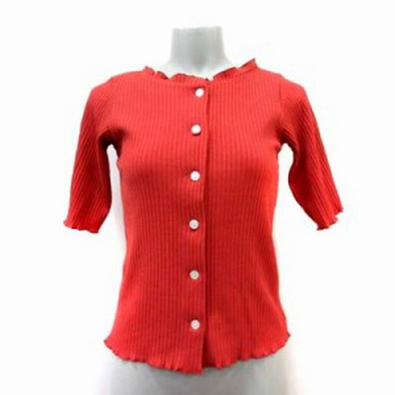 中古】レトロガール RETRO GIRL カットソー 五分袖 リブ M 赤 レッド /YI MO レディース 通販  LINEポイント最大1.0%GET LINEショッピング