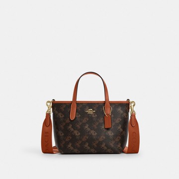 CITY 馬車圖案印花迷你托特手袋