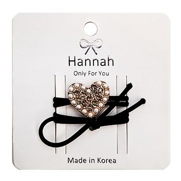 韓國 Hannah 正韓造型髮束珍珠水鑽 愛心SY12387  1入