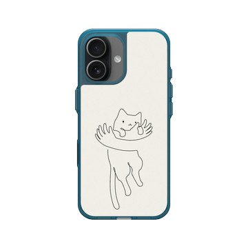 iPhone 17 Clear (相機按鈕) 夜幕藍 - ilovedoodle (Lim Heng Swee) - Hug One Line - 愛與擁抱