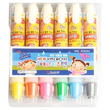 feel luck 可擦拭蠟筆 安全植物性原料按壓式蠟筆 濕紙巾或水輕鬆擦掉  6色  1盒