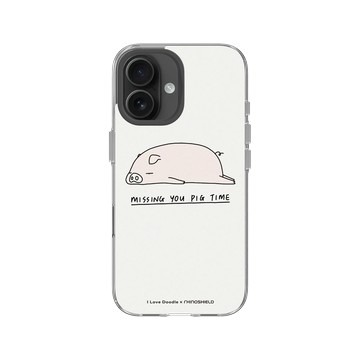 iPhone 16 Clear Case（相機按鈕） 透明 - ilovedoodle (Lim Heng Swee) - Missing You Pig Time 豬