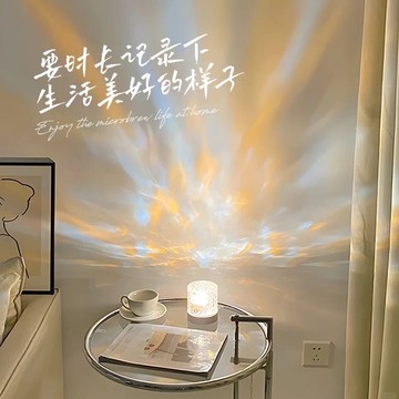 🔥在臺出貨🔥網紅ins小夜燈水波紋氛圍燈情侶浪漫高顏值檯燈臥室牀頭睡眠燈