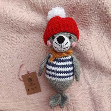 海豹玩具 手工鉤針 海豹玩具 絨毛玩具 動物玩具 絨毛玩具 海洋玩具