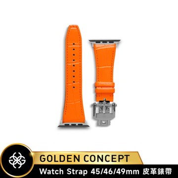 【Golden Concept】Apple Watch 45/46/49mm 橘皮革錶帶 WSA-CE-OR-TTG