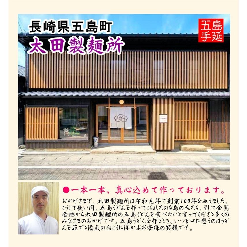 麺類 うどん 五島うどん 長崎県五島町 五島手延べうどんの老舗 太田製麺所 五島手延べうどん１束 250g 2束 あごだしめん汁付 送料無料