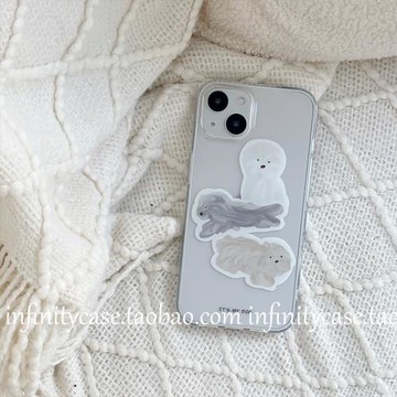 ins風毛絨狗狗適用iPhoneAir蘋果12/13/14PROMAX/15文藝清新手機殼17PROMAX