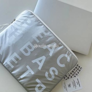 韓國ins銀色亮面字母平板電腦收納包ipad11寸筆記本電腦13保護套