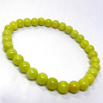 小樂珠寶 濃郁黃翡檸檬黃6mm 天然A貨翡翠玉石手珠手鍊H89